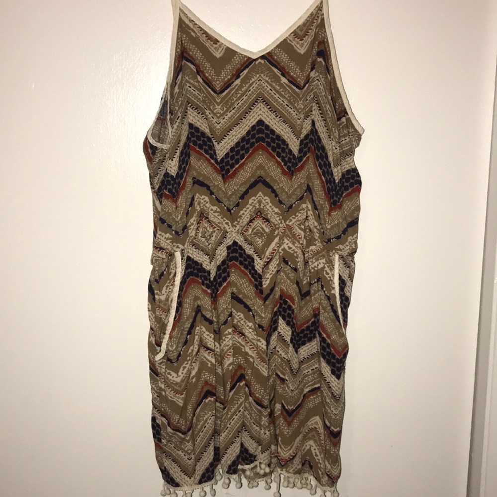 Tan Print Romper